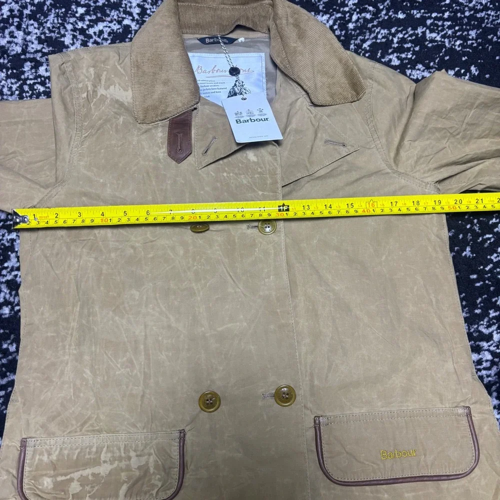Barbour Icons Re-Engineered Haydon Waxed Trench Coat Sand Size 8 LSP0023KH51